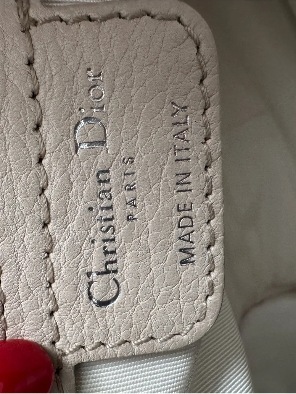 Vintage Christian Dior D White Leather Hobo Bag Silver Hardware